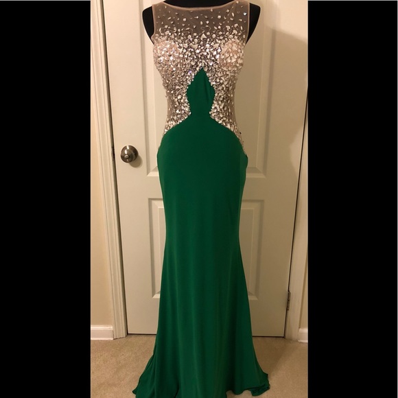 kelly green evening gown
